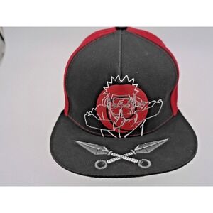 Naruto Shippuden Embroidered Logo Hat Cap Adjustable Snapback black/red